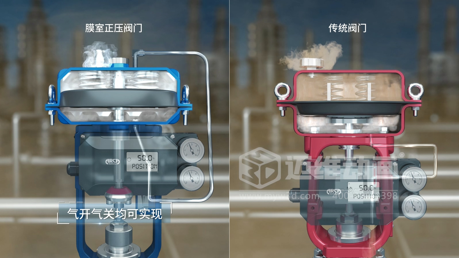 閥門工作原理太復(fù)雜？三維動畫動態(tài)演示讓客戶一看就懂！(圖1)